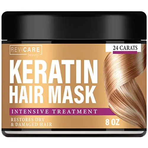 Keratin Hair Mask Natural Intensive Treatment - Made in USA - Effective Mask with Coconut Oil, Retinol & Aloe Vera - Moisturizing Anti Frizz Powerful Keratin Complex 8 oz
