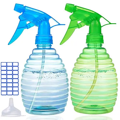 Spray Bottles for Cleaning Solutions - 16 oz Plastic Empty Spray Bottle for Hair - BPA Free Material - Spray Bottle for Plant - Multi Purpose Use Durable (2 PACK)