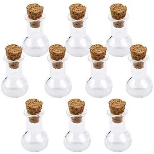 Bouteilles en verre en forme de bulbes Yalulu, 20 pièces, Décoration DIY, Bouteilles de souhait en verre avec bouchon, Cadeaux de mariage et fêtes.