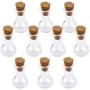 Yalulu 20pcs Mini Bulb Shape Cork Jar Glass Bottles, DIY Decoration Glass Wish Bottles Favors, Message Glass Bottle Vial Cork,Wedding Decoration Party Favors