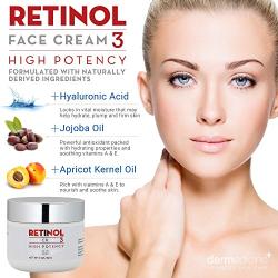 Retinol Cream For Face & Eye 3% Blend | Natural Anti Aging w/Jojoba Oil, Apricot Oil, Hyaluronic Acid & Squalane | Helps Smooth Fine Lines & Wrinkles & Brightens for Younger Skin