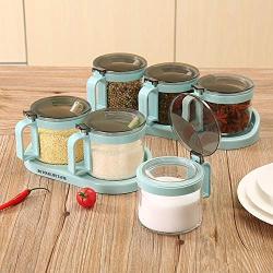 Spice Jar, Maserfaliw Kitchen 1/2/3 Spice Jar Condiment Storage Seasoning Bottle Container Box Holder - Green Double Jar, Recyclable, Suitable For Holiday Gifts In The Outing and Indoors.