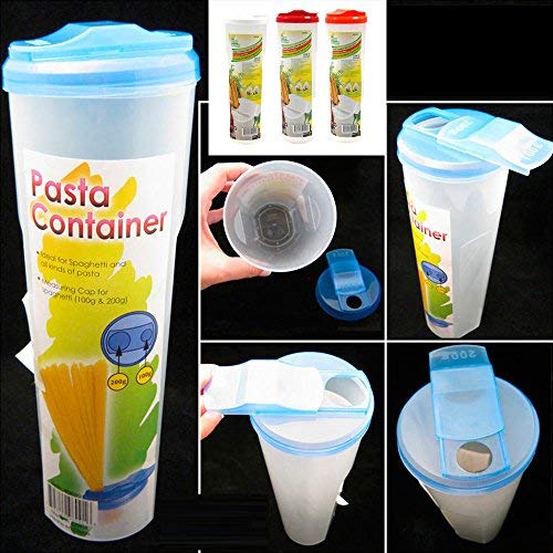 2 Pasta Container Food Storage Spaghetti Cereal Keeper Plastic Tall Jar Tupper !