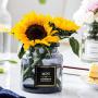 Nordic Glass Storage Jar Bottle Scandinavian European Transparent Desk Storage Bottle Organizer Flower Container Decor,1