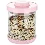 2er Pack 500ml Lebensmittelbehälter Glasbehälter mit Schraubverschluss – Hochwertiger Borosilikat-Glasbehälter für Getreide, Reis, Nudeln – Rosa + Blau