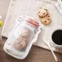 UPKOCH Reusable Snack Containers for Lunch Liquid Vegetable Fruit Candy Biscuit Pastry Nut Storage Ziplock Bags Stand Up Mason 10pcs Size L Red