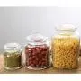 WH- Kitchen Glass Lid Sealed Lead-free Fresh Coffee Beans Can Jam Jar Grain Sorting Storage (Size : 750ML)