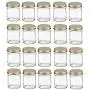 Nakpunar 20 pcs 2 oz Glass Jars with Gold Metal Lid for Creams, Spice, Honey, Jams, Shot Glasses (Gold, 20)