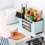 CactusAngui Storage Holder Kitchen Storage Seasoning Bottle Storage Box Kitchen Brush Jar Spoon Organizer Holder Case - Blue