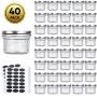 Accguan Mini Mason Jars Glass Canning Jars,4 OZ Jelly Jars With Regular Lids（Silver),Ideal for Honey,Jam,Wedding Favors,Shower Favors,Baby Foods,Small Pice Jars 40 PACK