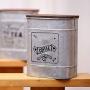 Vintage Metal Square Candy Trinket Tin Storage Box With Wooden Cover Cans Coffee Tea Sugar Seasoning Jewelry Case,Tea