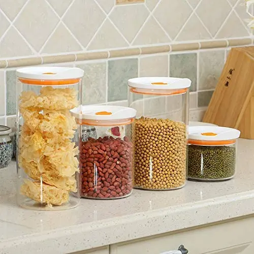 Bouteilles de Conservation en Verre - 1pc 600ml 2200ml, Récipients en Verre Scellés pour Épices, Thé, Haricots, Bonbons - Couvercles Plastiques Étanches, Adaptés au Congélateur, Récipients Carrés de Grande Taille Bouteilles de Conservation en Verre - 1pc 600ml 2200ml, Récipients en Verre Scellés pour Épices, Thé, Haricots, Bonbons - Couvercles Plastiques Étanches, Adaptés au Congélateur, Récipients Carrés de Grande Taille