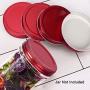 uxcell 24 Pcs Iron Regular Mouth Mason Jar Lids with Sealing Rings Food Storage Caps for Mason Canning Ball Jars Red