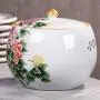 Pot en céramique pour la décoration intérieure, conteneur de stockage de grains de cuisine, pot de rangement pour le thé, accessoires décoratifs en céramique (Couleur : Blanc, Taille : 30x30x25cm) Pot en céramique pour la décoration intérieure, conteneur de stockage de grains de cuisine, pot de rangement pour le thé, accessoires décoratifs en céramique (Couleur : Blanc, Taille : 30x30x25cm)