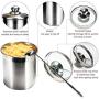 Woaiwo-q Food Storage Airtight Canister Set,4-Piece Stainless Steel Container with Clear Glass Lids and Spoons,For the Kitchen Counter Coffee Tea Nuts Sugar Flour