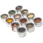 LIUCS 12pcs Magnetic Visible Stainless Steel Spice Pot Herb Tin Jar Storage Holder Cook Stand