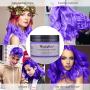 2x120g Instant Hair Dye Wax, Temporary Hair Color Wax Hair Pomades, Hair Styling Coloring Modeling Wax Create Natural Hairstyle for Men Women Kids Party Cosplay Halloween- (Violet & Ash Grey)