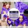 Sofortiger Haarfarbe Wachs, 2x120g, Temporäres Haarfarbe Wachs, Haar Pomade, Haar Farb-Styling Wachs für natürliche Frisuren für Männer Frauen Kinder Party Cosplay Halloween - (Violett & Aschgrau)