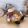 NUOBESTY Christmas Candy Storage Basket Christmas Party Gift Holder Xmas Storage Basket Fruits Container Basket Jar Snowman Candy Storage Basket for Christmas (Snowman)