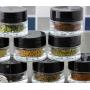 7-Milliliter Clear Glass Balm Jars (12-Pack); 1/4 oz Cosmetic Jars with Lined Black Plastic Lids