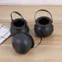 Garneck Halloween Candy Buckets, Handheld Candy Jars, Black Witch Candy Holders for Halloween Party (12 pcs Black)