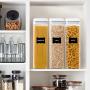 Airtight Food Storage Containers, Vtopmart 3 Pieces BPA Free Plastic Spaghetti Containers with Easy Lock Lids, for Kitchen Pantry Organization and Storage, Include 24 Labels