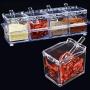 Seasoning Box 4pcs/set Transparent Seasoning Box Kitchen Organizer Storage Boxes Spice Seasoning Jar Sugar Salt Bottle Kitchen Cooking Gadgets