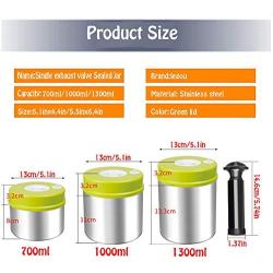 LEGOU Coffee Canister Airtight Container, Pump Suction Vacuum Sealed Tank, for Tea Coffee Sugar Milk Powder Cans,Stainless Steel Storage Jars,Coffee Storage,700ml