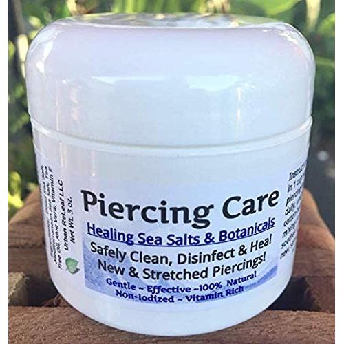 Urban ReLeaf Piercing Care ! Healing Sea Salts & Botanical AFTERCARE ! Safely Clean, Disinfect & Heal New Stretched Piercings. Effective Non-iodized. Vitamin Rich. Dead Sea Salt & Botanicals (1)