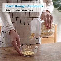 Cookie Jar Cereal Coffee Storage Containers Jar with Lids Airtight Bpa Free Large, Food Storage Containers Jar Plastic for Kitchen Pantry Organization Canister Candy Bulk, 5-Pieces