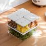 Stackable Food Storage Containers With Airtight Lids,Airtight Food Storage Canister With Vacuum Valve Design,Storage Jars Airtight Plastic,Lunch Box,Save Space,Good Sealing,500ML