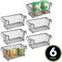 mDesign Modern Farmhouse Metal Wire Household Stackable Storage Organizer Bin Basket with Handles, for Kitchen Cabinets, Pantry, Closets, Bathrooms - 12.5