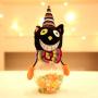 Kanggest Transparent Candy Jar Halloween Gift Jar Decoration Candy Box Halloween Supplies Decoration Element Ghost Black Cat