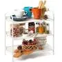 Étagère d'angle 3 niveaux, organiseur de comptoir en maille EZOWare pour ustensiles de cuisine, salle de bain, conserves, épices, bureau - Blanc Étagère d'angle 3 niveaux, organiseur de comptoir en maille EZOWare pour ustensiles de cuisine, salle de bain, conserves, épices, bureau - Blanc