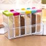 6Pcs/Set Kitchen Spice Jar Seasoning Box Kitchen Spice Storage Bottle Jars Transparent Salt And Pepper Cumin Powder Box Tool