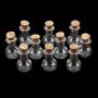 Yalulu 20pcs Mini Bulb Shape Cork Jar Glass Bottles, DIY Decoration Glass Wish Bottles Favors, Message Glass Bottle Vial Cork,Wedding Decoration Party Favors