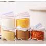 5 Pcs Transparent Seasoning Jar Colorful Cover Seasoning Box Kitchen Tool Salt Pepper Seasoning Bottle Storage Box Container,Transparent