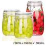 XSWZAQ Sealed jar glass food bottle honey lemon passion fruit bottle pickle jar with lid household small storage jar 3