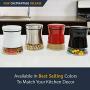 CHEFVANTAGE Glass Kitchen Storage Jar Set for Countertop with Air Tight Container Lid - Black