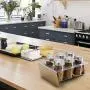 Spice Rack Organizer Stainless Steel Seasoning Jar Storage Holder Kitchen Toos Dustproof Visible Castor Spice Rack Organizer Stainless Steel Seasoning Jar Storage Holder Kitchen Toos Dustproof Visible Castor