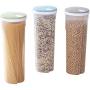 Kitchen Storage Box Food Storage Container Closed - Durable Plastic - Controlled Dry Grain/Noodle Jar Set 3 Piece - Keeps Fresh Food