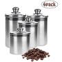 LEGOU Coffee Canister Airtight Container Stainless Steel Storage Jars,Tea and Coffee Storage Jars, Sealed Container for Tea, Nuts Coffee, and Powders Coffee Canister,4pack