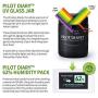 Pilot Diary UV Glass Stash Jar Airtight Smell Proof Ultraviolet Herb Storage Container 250ml (Half Oz) with 8g 62% Humidity Control Pack - Best Solution for Herb Storage