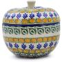 Polish Pottery 4?-inch Apple Shaped Jar made by Ceramika Artystyczna (Autumn Weatfields Theme) + Certificate of Authenticity