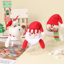 NUOBESTY 3pcs Christmas Candy Jars Christms Favor Boxes with Santa Claus Snowman Reindeer Dolls Christmas Food Storage Containers