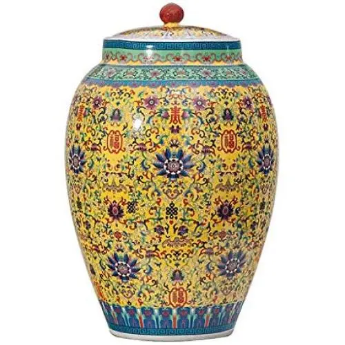 Ceramic Pottery Cereal Containers Canister Cookie Jar With Lids, Airtight Food Storage Containers Bins Large For Kitchen Pantry Organization Flour Rice Candy Bulk, 15L, 25L (Size : 25L) Ceramic Pottery Cereal Containers Canister Cookie Jar With Lids, Airtight Food Storage Containers Bins Large For Kitchen Pantry Organization Flour Rice Candy Bulk, 15L, 25L (Size : 25L)