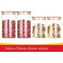 Bouteilles de Rangement en Verre Yl Ly Transparentes avec Bouchon en Bambou - Ensemble de 4 Pièces (650ml + 750ml) Bouteilles de Rangement en Verre Yl Ly Transparentes avec Bouchon en Bambou - Ensemble de 4 Pièces (650ml + 750ml)