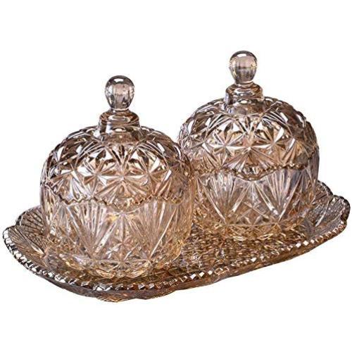WD Glass Candy Jar Storage Jar Dried Fruit Box Snack Plate Tea Cans Living Room Coffee Table Decoration Ornaments