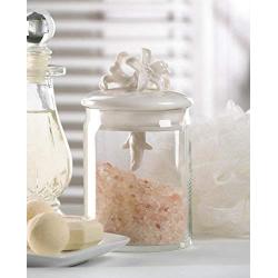 Glass Jars With Lid, Porcelain Ivory Flower Lid With Glass Jar Small For Food