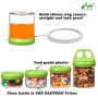 SELEWARE Portable and Stackable 4-Piece Twist Lock Panda Storage Jars Snack Container to Contain Formula, Snacks, Nuts, Drinks and More, BPA and Phthalate Free, 31oz Green